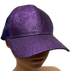 C.C Purple Glitter Trucker Hat w/ Ponytail Hole, Used